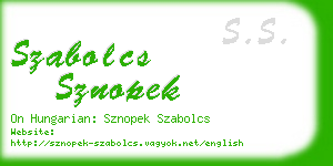 szabolcs sznopek business card